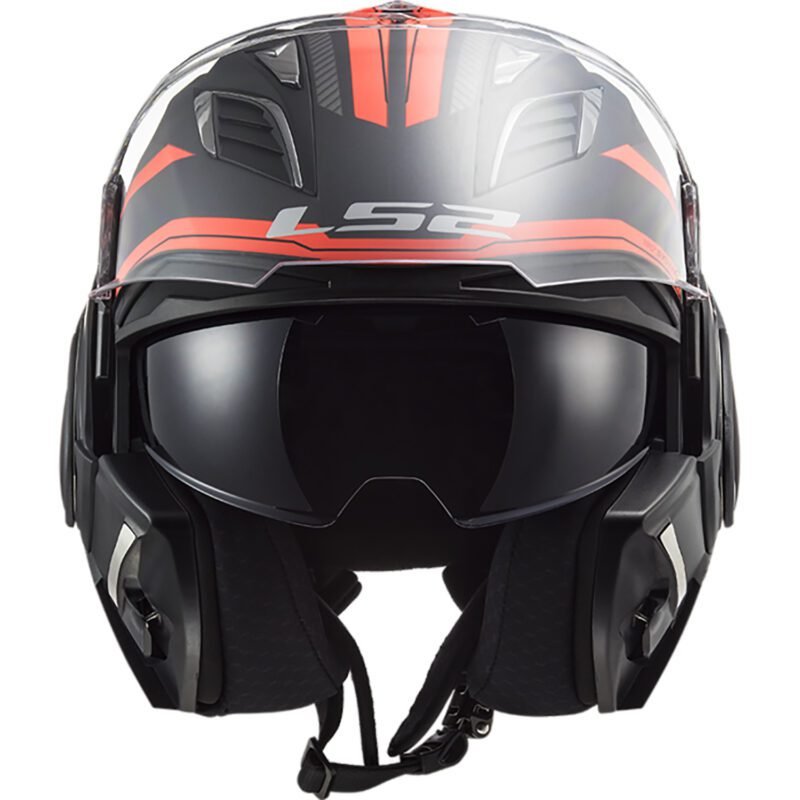 Casco Rebatible LS2 900 Valiant II Revo Naranja Titanium - Imagen 4