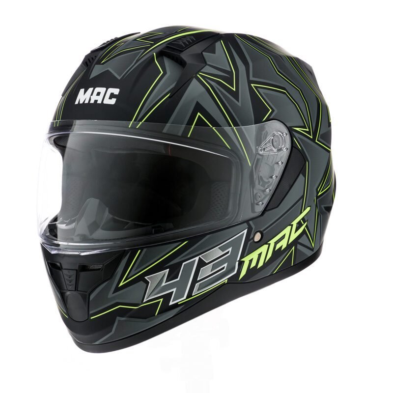 Casco Integral MAC M67 Bass Kinks Gris / Amarillo - Imagen 4