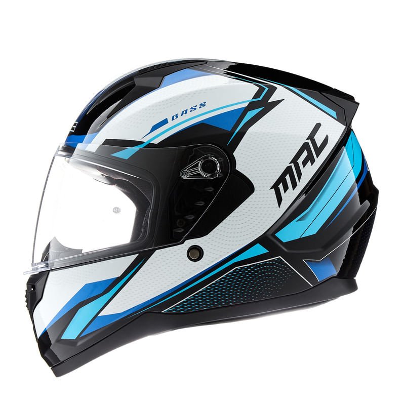 CASCO MAC M67 BASS ZEPELIN AZUL / CELESTE / BLANCO BRILLO