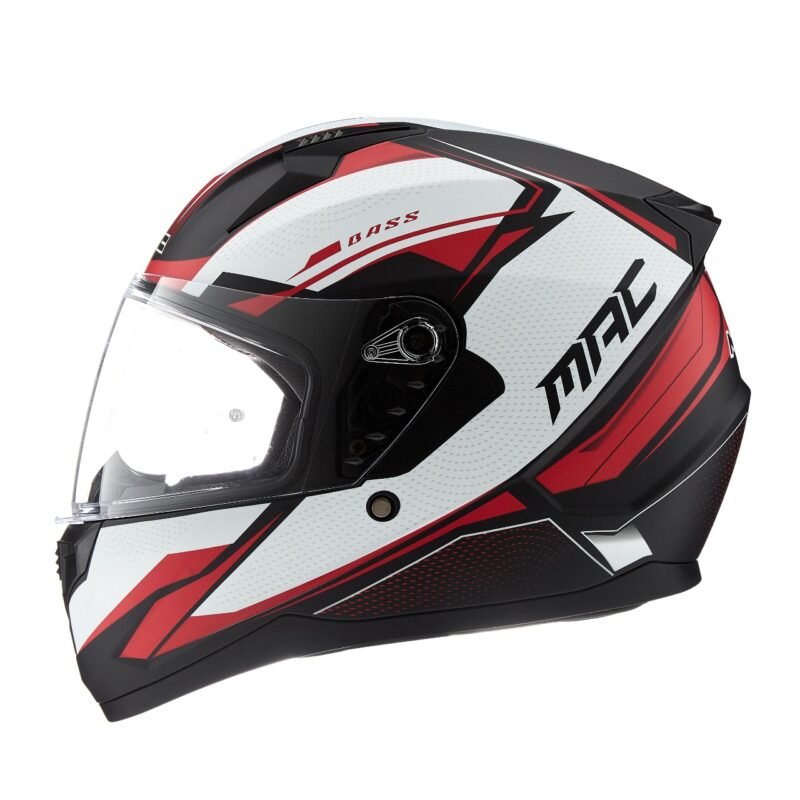 Casco Integral MAC M67 Bass Zepelin Blanco / Rojo / Negro Mate