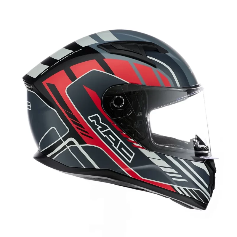 Casco Integral MAC 825 Speed Fleet Negro / Rojo Mate - Imagen 4