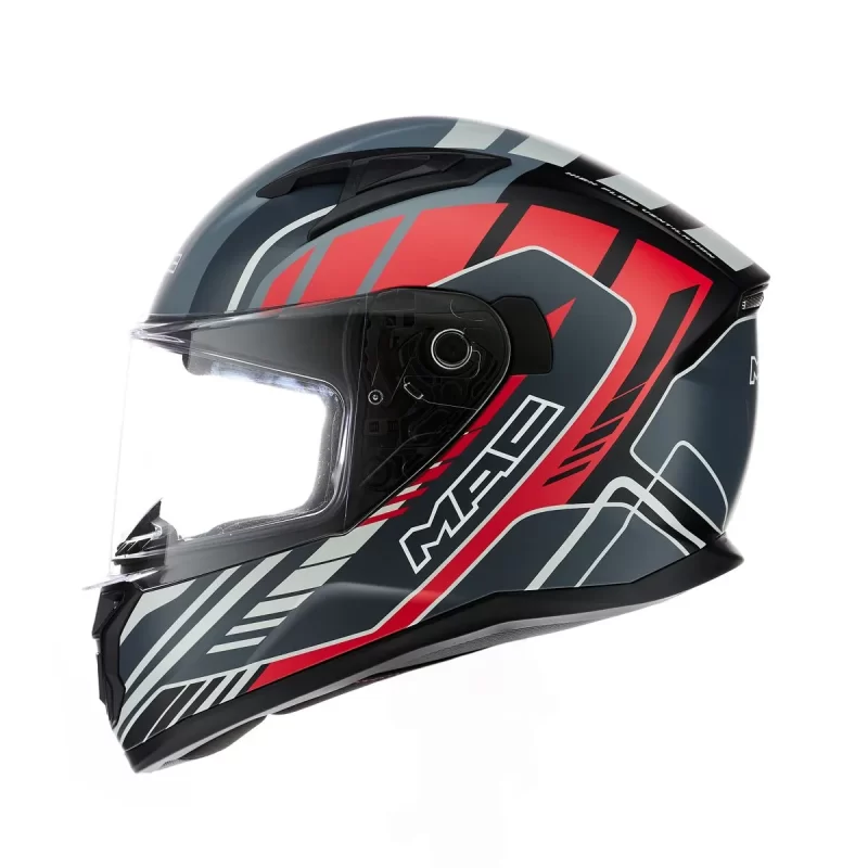 Casco Integral MAC 825 Speed Fleet Negro / Rojo Mate