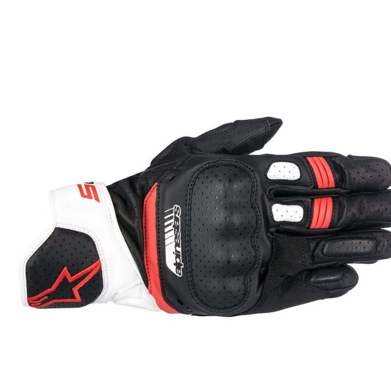 GUANTES SP-5 Leather Gloves WHITE RED