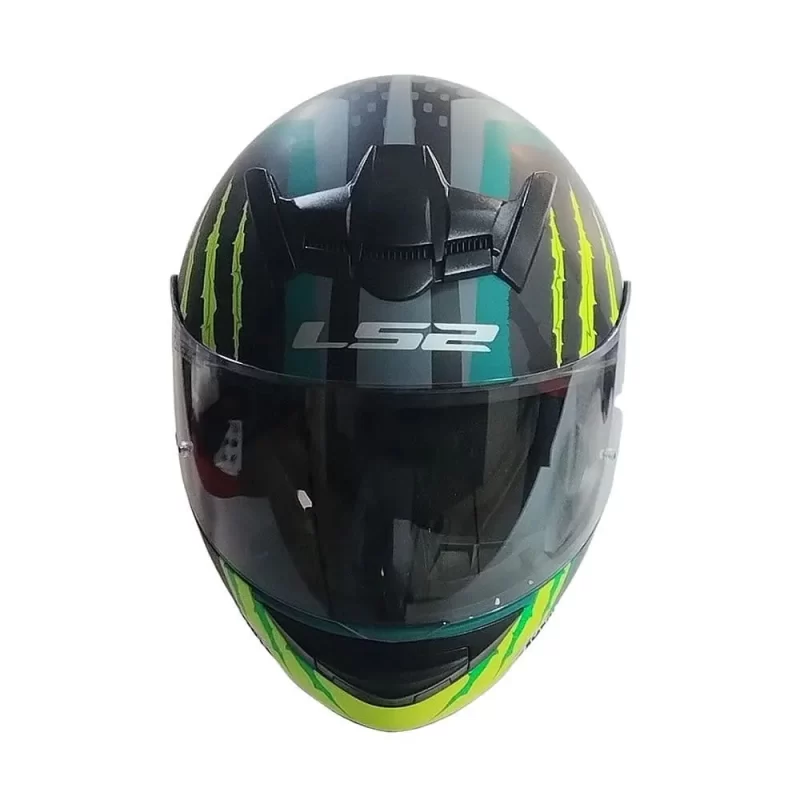 CASCO LS2 352 ROOKIE SKAR NEGRO / AMARILLO MATE CON SPOILER - Imagen 4