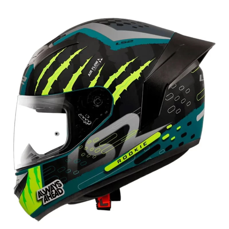 CASCO LS2 352 ROOKIE SKAR NEGRO / AMARILLO MATE CON SPOILER