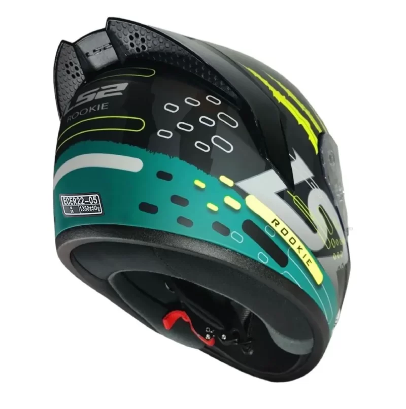 CASCO LS2 352 ROOKIE SKAR NEGRO / AMARILLO MATE CON SPOILER - Imagen 3