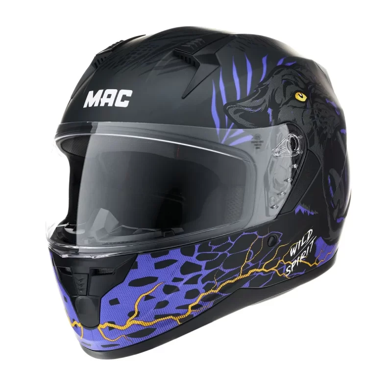 CASCO INTEGRAL MAC BASS EDICIÓN LIMITADA PANTHER NEGRO / VIOLETA