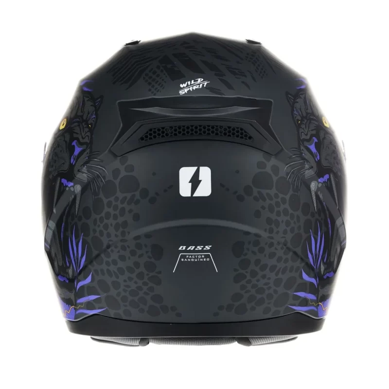 CASCO INTEGRAL MAC BASS EDICIÓN LIMITADA PANTHER NEGRO / VIOLETA - Imagen 2