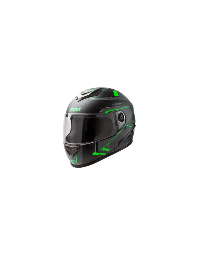 CASCO INTEGRAL HAWK RS1 ALPHA NEGRO VERDE MATE