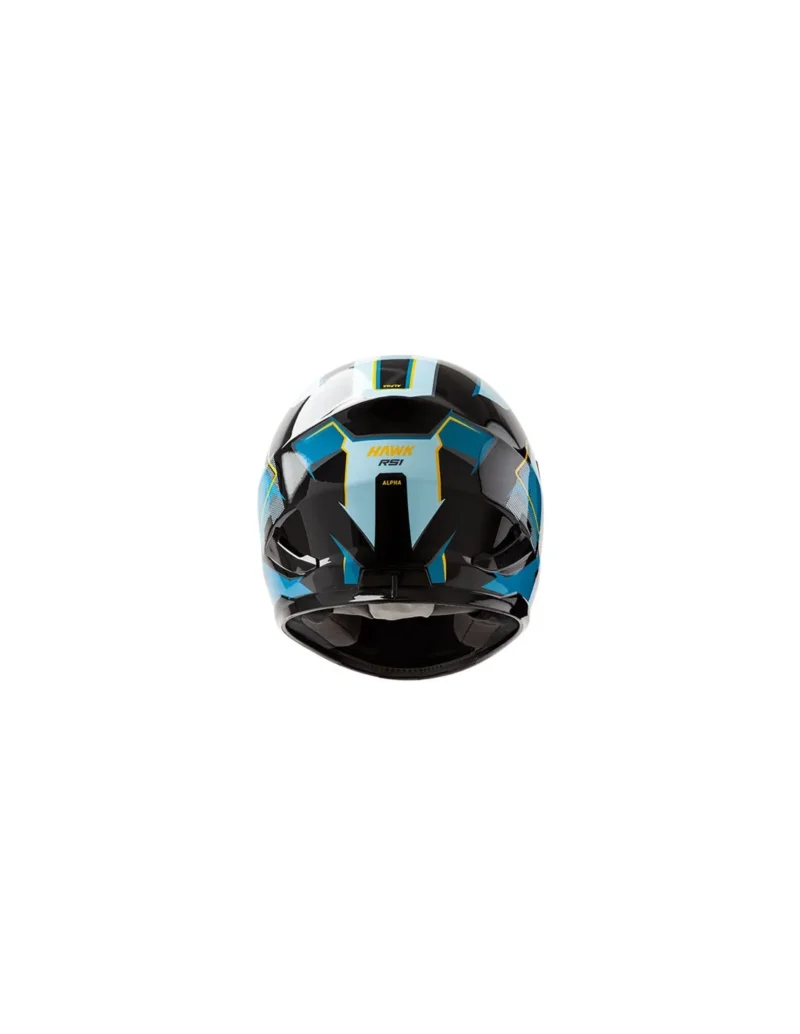 CASCO HAWK RS1 ALPHA NEGRO CELESTE BRILLANTE - Imagen 5