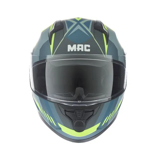 CASCO MAC M67 BASS WEEZ AZUL AMARILLO MATE - Imagen 3