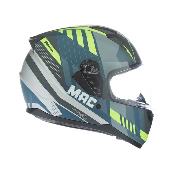 CASCO MAC M67 BASS WEEZ AZUL AMARILLO MATE - Imagen 6