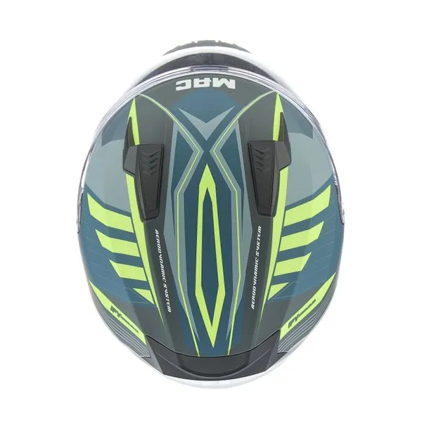 CASCO MAC M67 BASS WEEZ AZUL AMARILLO MATE - Imagen 4