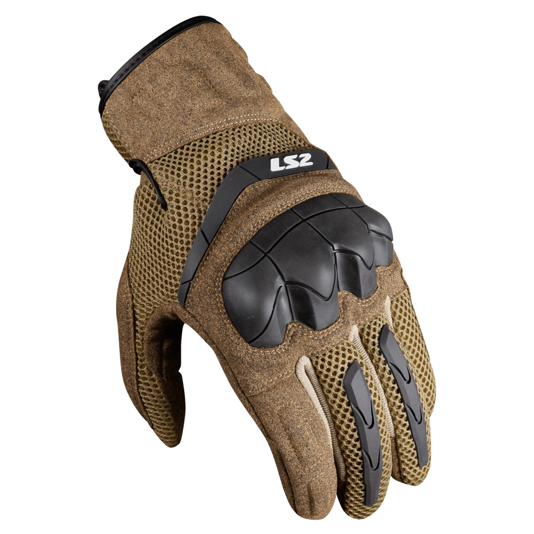 GUANTES LS2 KUBRA NEGROS, MARRON - Imagen 4