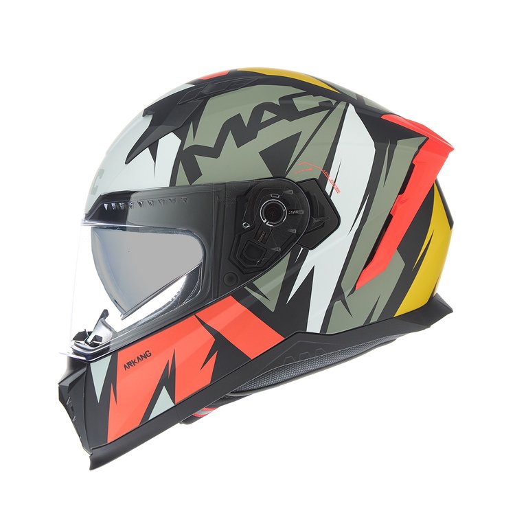 CASCO MAC 069 FORCE ARKANG NEGRO/ROJO/NARANJA/AMARILLO MATE
