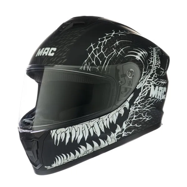 CASCO MAC 801 STARTER CRAWN NEGRO / BLANCO / MATE