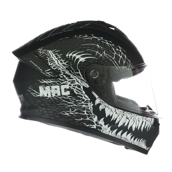 CASCO MAC 801 STARTER CRAWN NEGRO / BLANCO / MATE - Imagen 3