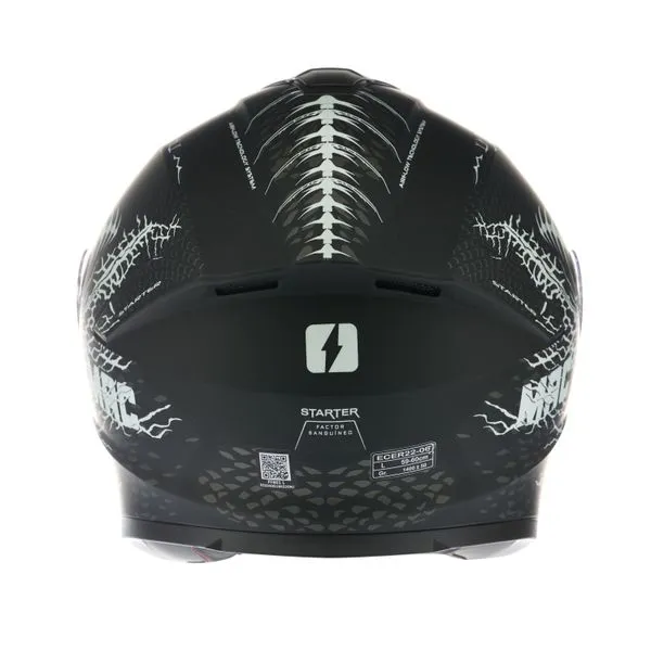 CASCO MAC 801 STARTER CRAWN NEGRO / BLANCO / MATE - Imagen 6