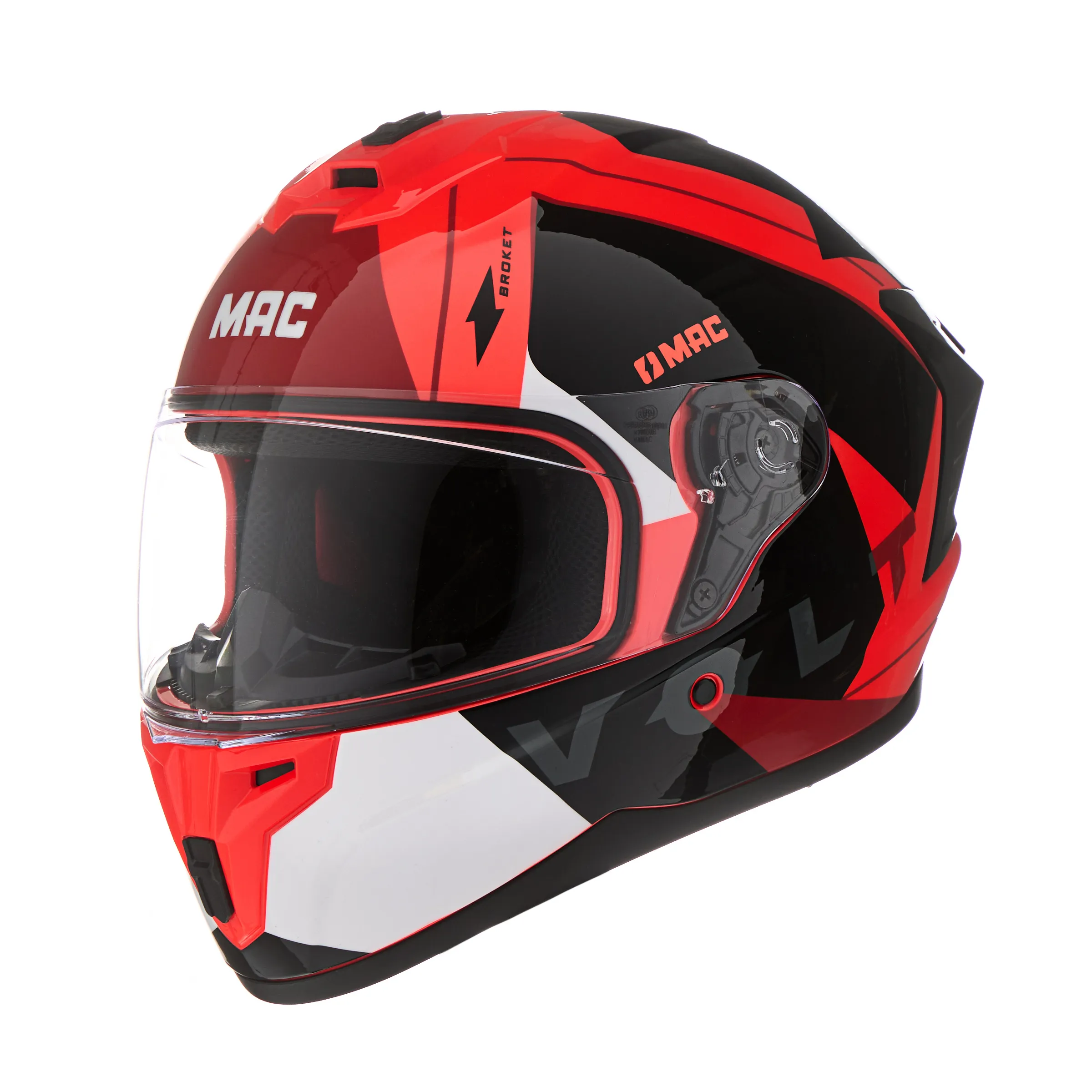 CASCO MAC 070 VOLT BROKET Negro / Rojo / Brillo - Imagen 3