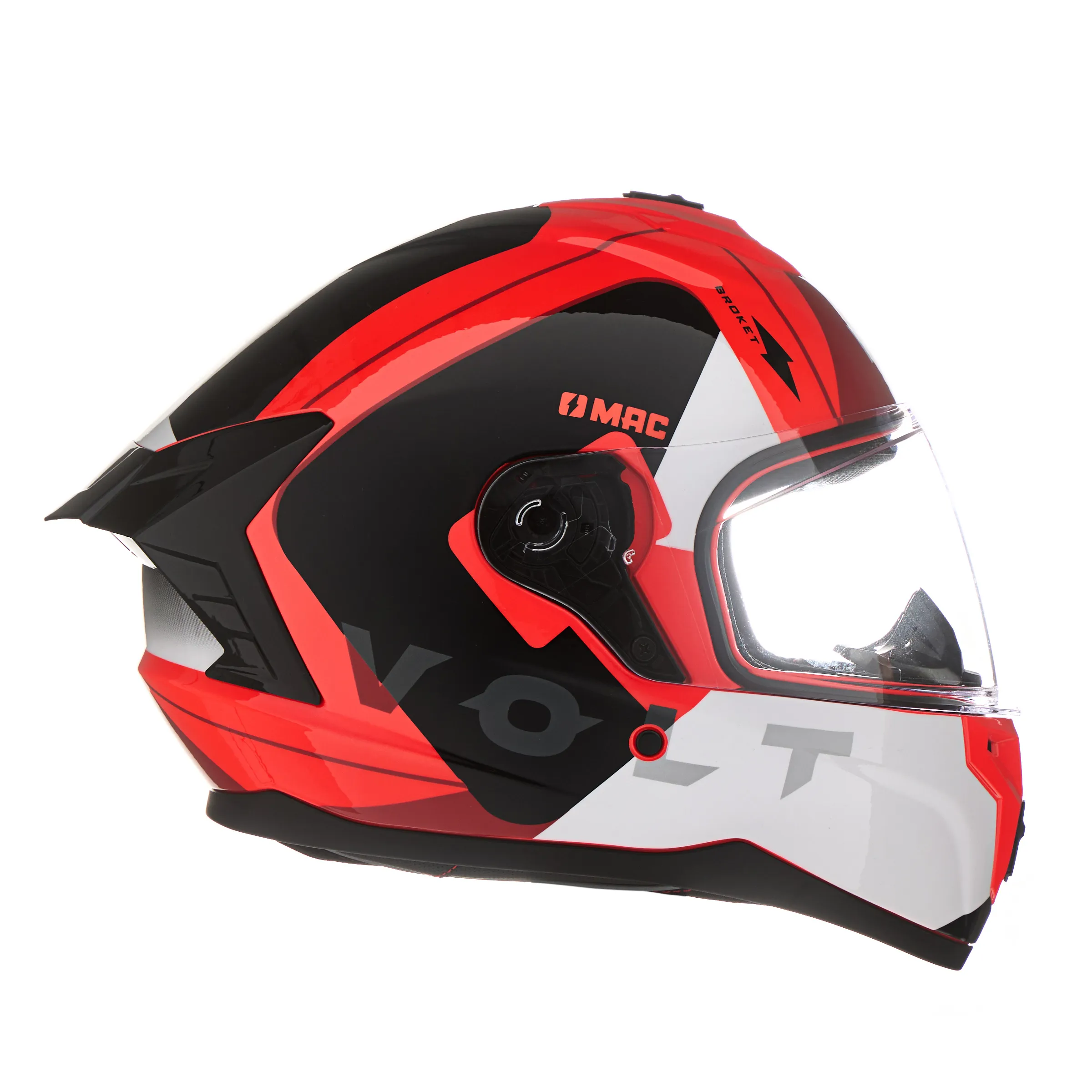 CASCO MAC 070 VOLT BROKET Negro / Rojo / Brillo - Imagen 5