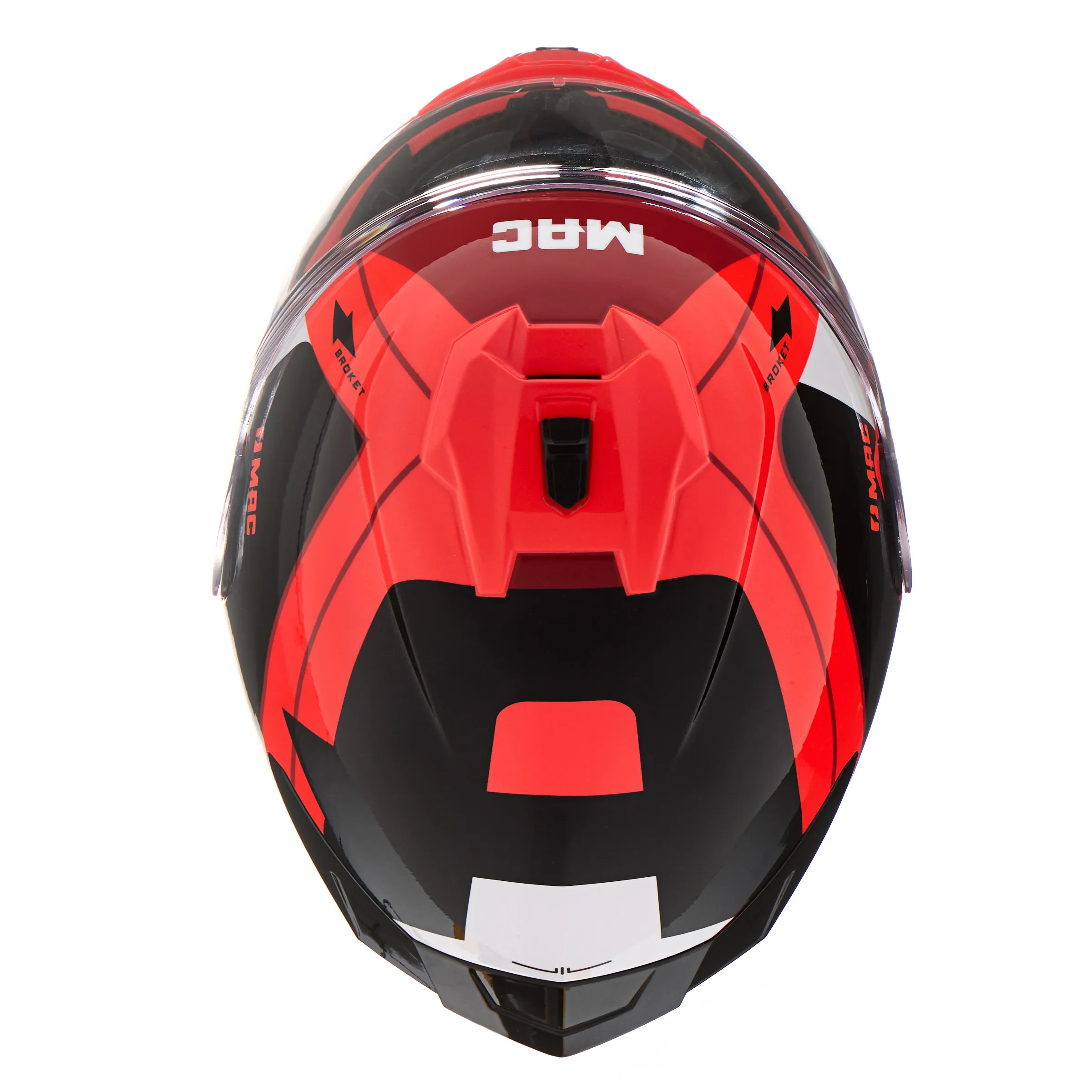 CASCO MAC 070 VOLT BROKET Negro / Rojo / Brillo - Imagen 6