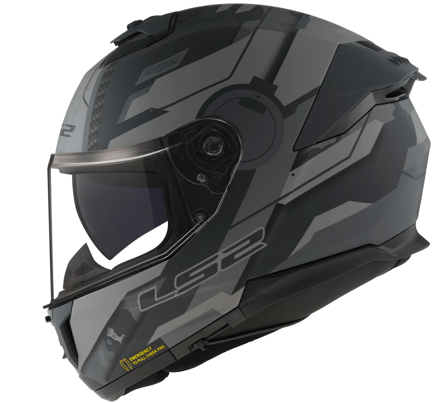 CASCO LS2 808 STREAM II SHADOW Gris / Negro / Mate