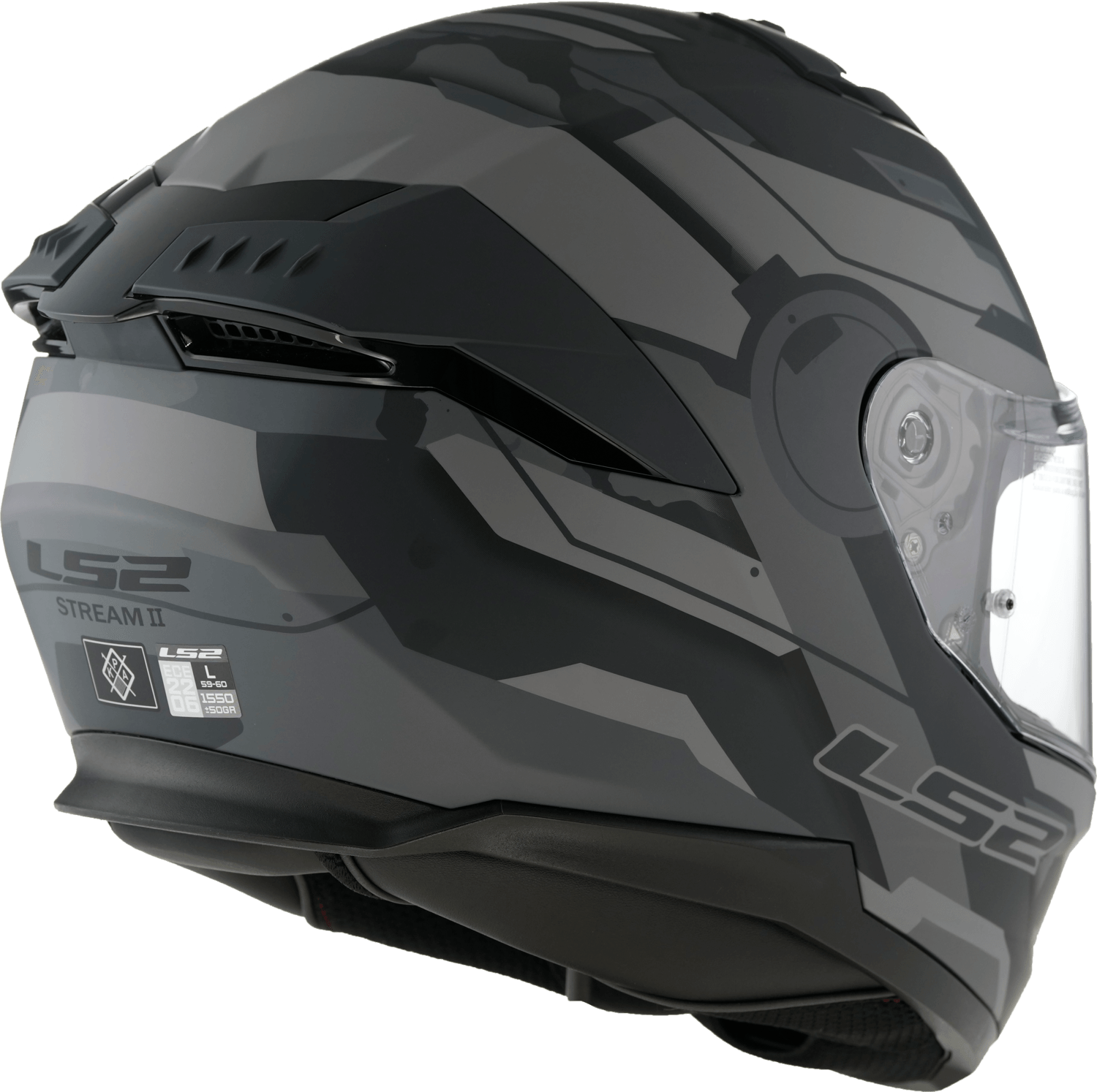 CASCO LS2 808 STREAM II SHADOW Gris / Negro / Mate - Imagen 8