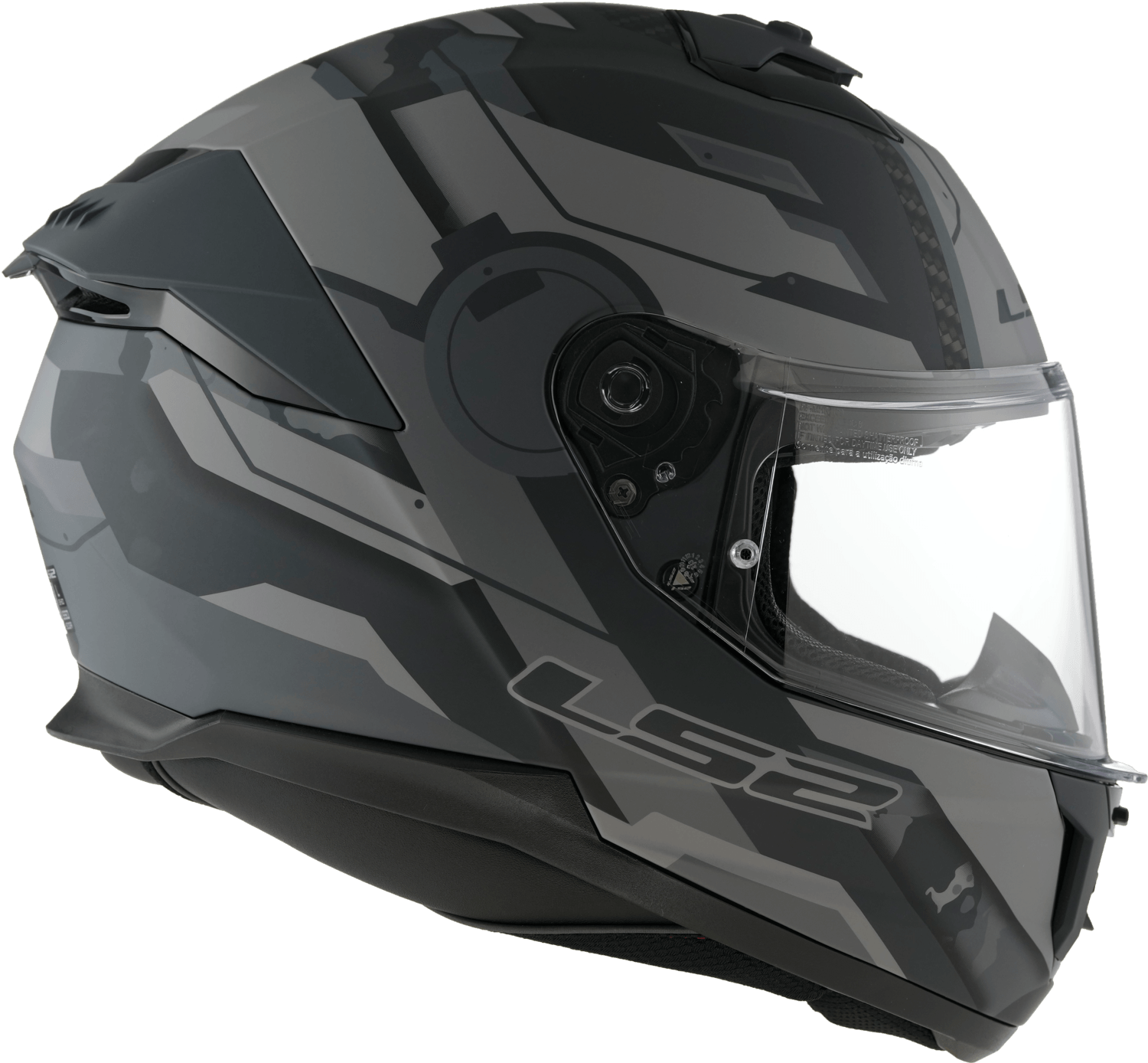 CASCO LS2 808 STREAM II SHADOW Gris / Negro / Mate - Imagen 6