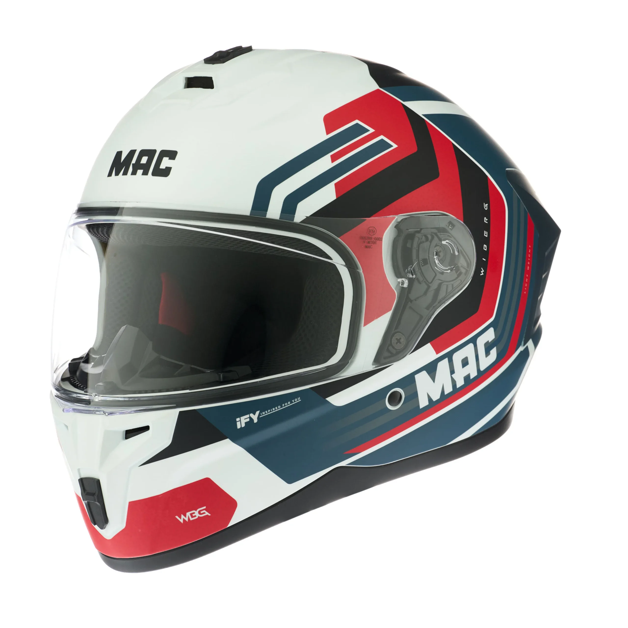 CASCO MAC VOLT 070 WIBERG VISOR EXTRA / Rojo / Azul / Mate - Imagen 3