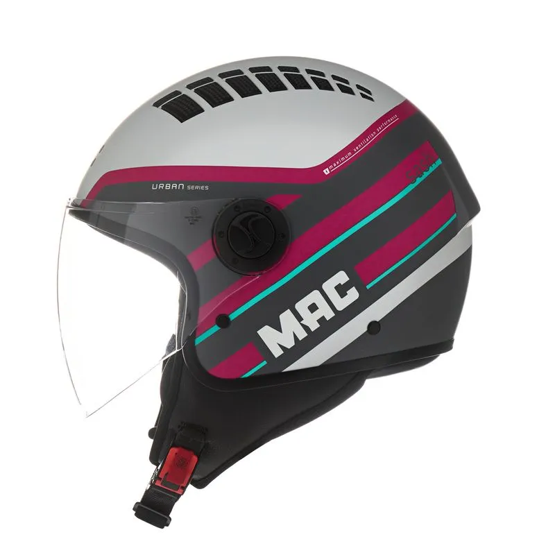 CASCO MAC 230 ADDAX SASH Gris / Rosa / Mate - Imagen 2