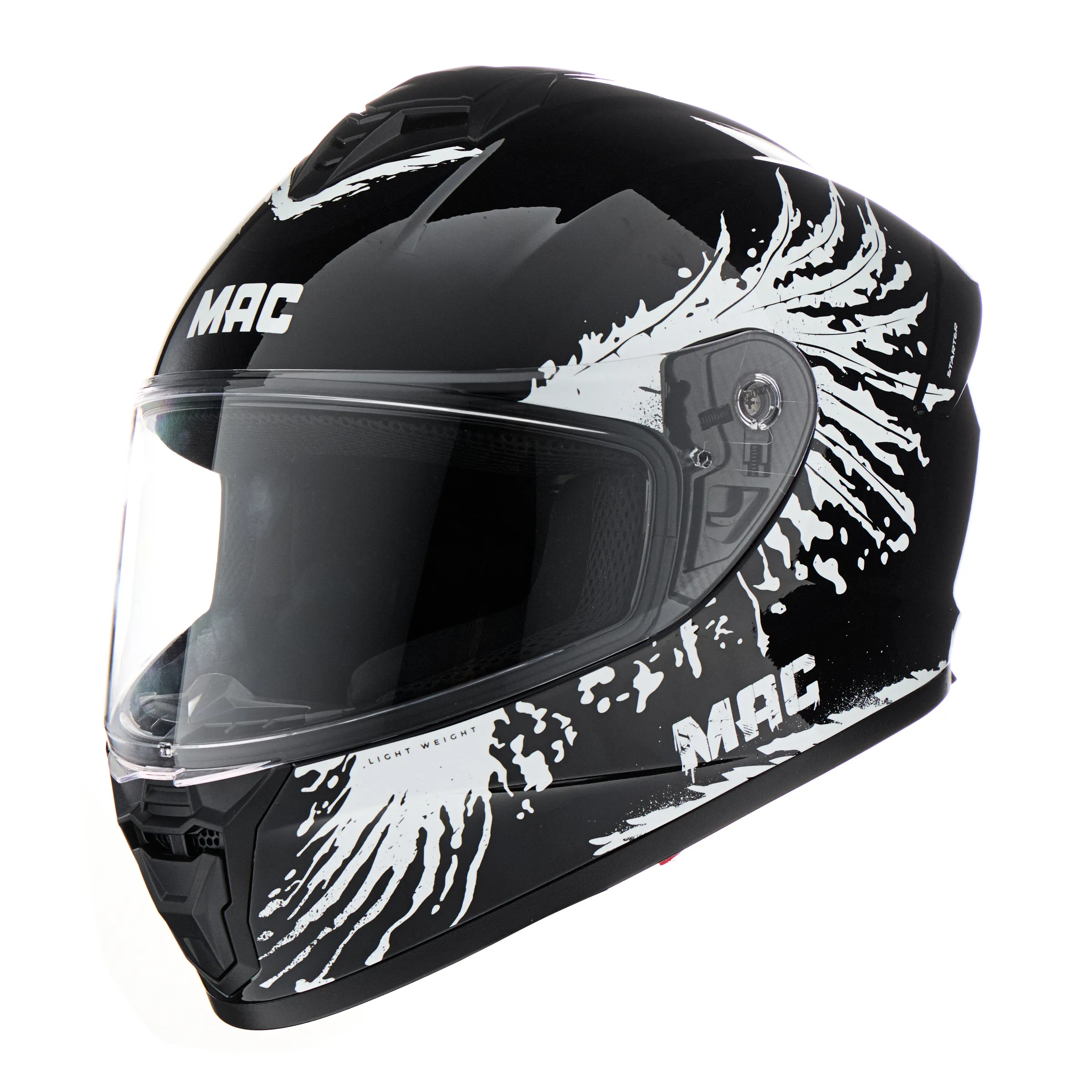 CASCO MAC 801 STARTER FENIX Negro / Blanco / Brillo