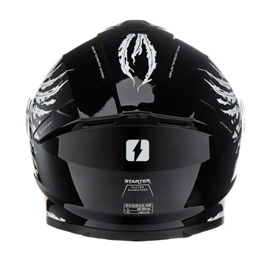 CASCO MAC 801 STARTER FENIX Negro / Blanco / Brillo - Imagen 4