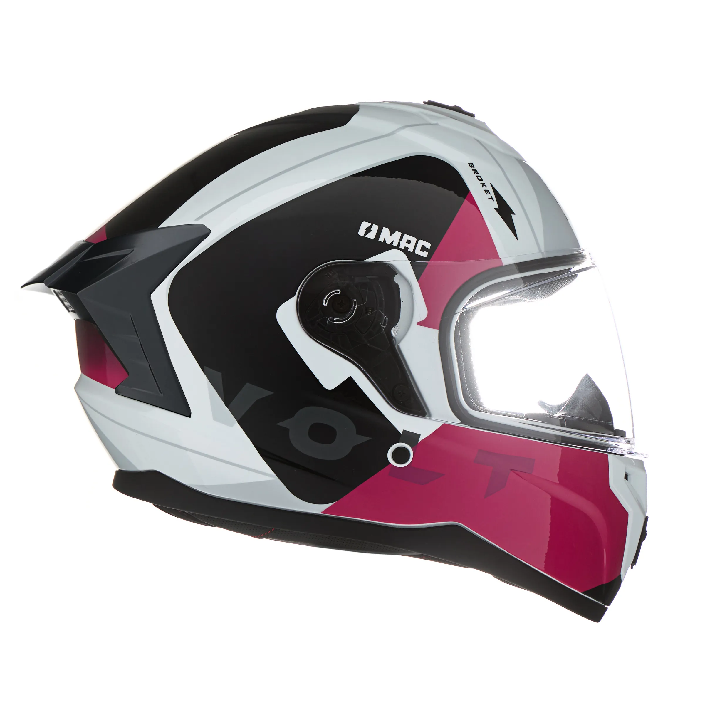 CASCO MAC 070 VOLT BROKET Blanco / Rosa / Brillo - Imagen 5