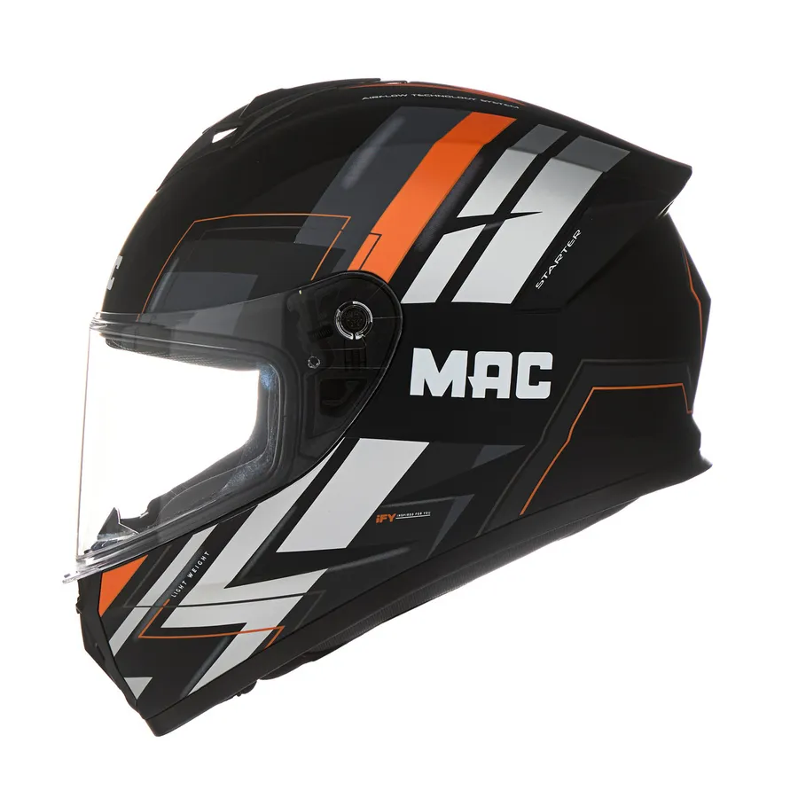 CASCO MAC 801 STARTER RAVIS Negro / Naranja / Mate - Imagen 2