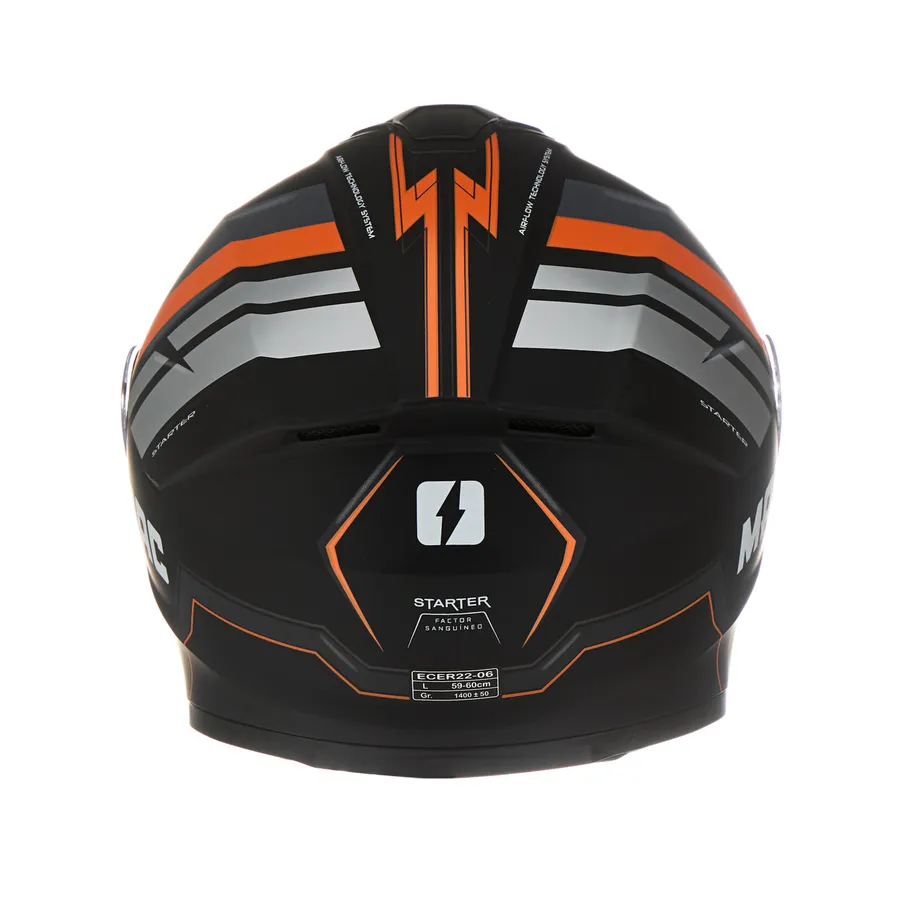 CASCO MAC 801 STARTER RAVIS Negro / Naranja / Mate - Imagen 3