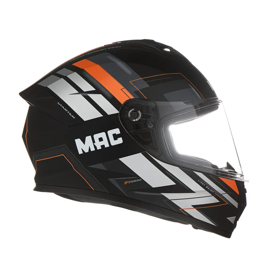 CASCO MAC 801 STARTER RAVIS Negro / Naranja / Mate - Imagen 4