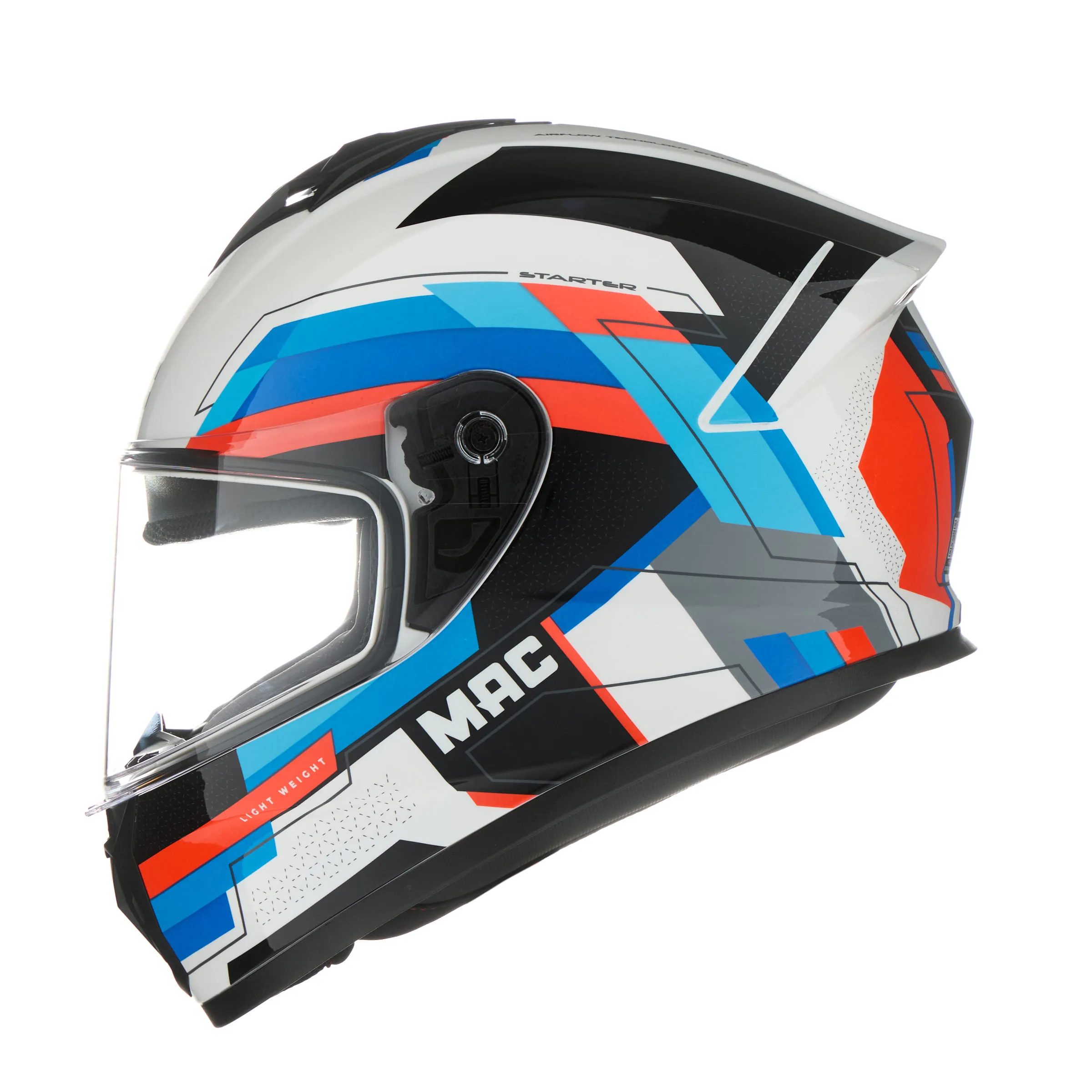 CASCO MAC 801 STARTER 222 Blanco / Azul / Brillo - Imagen 2
