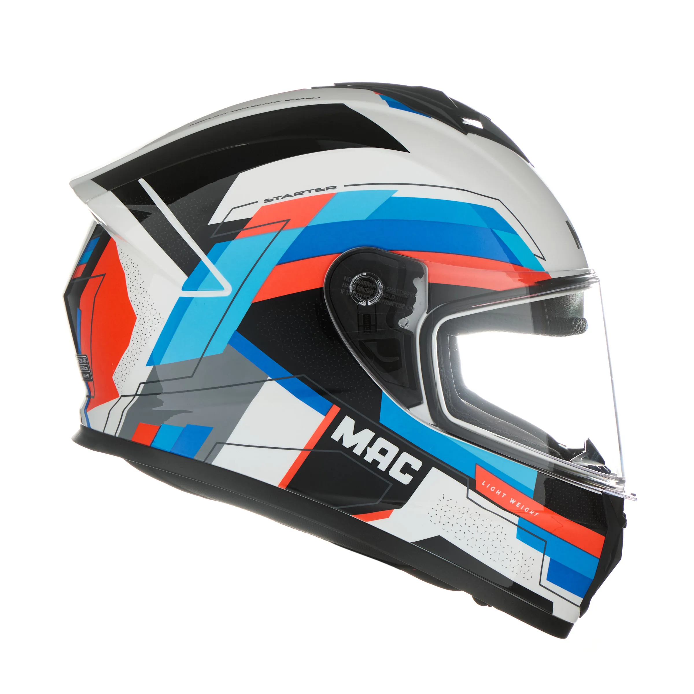 CASCO MAC 801 STARTER 222 Blanco / Azul / Brillo - Imagen 3