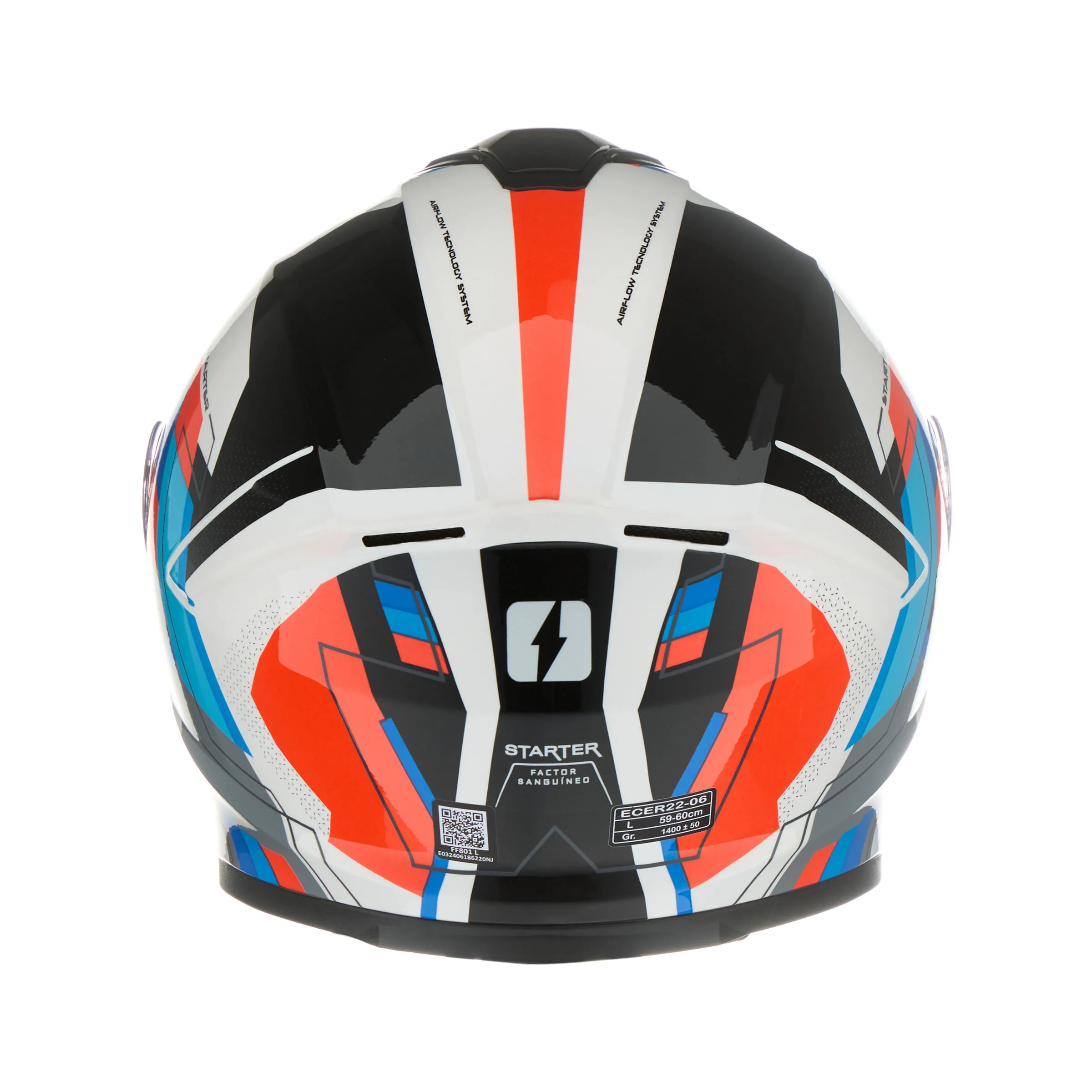 CASCO MAC 801 STARTER 222 Blanco / Azul / Brillo - Imagen 4